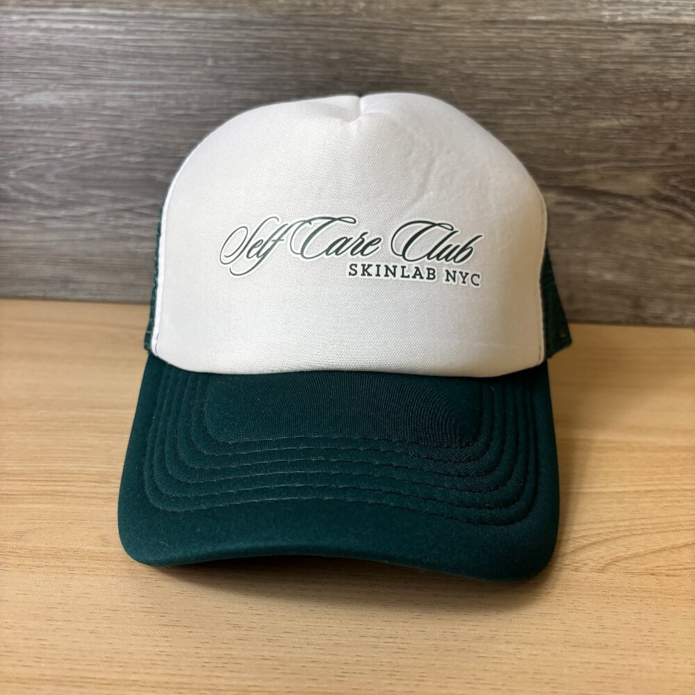 Skinlab NYC Hat Cap Snap Back Green White Trucker Self Care Club
